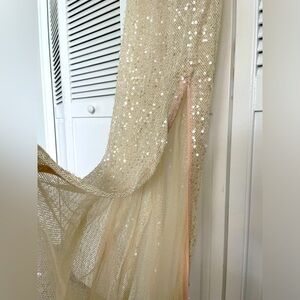 Akira Sheer Dress in sequence.